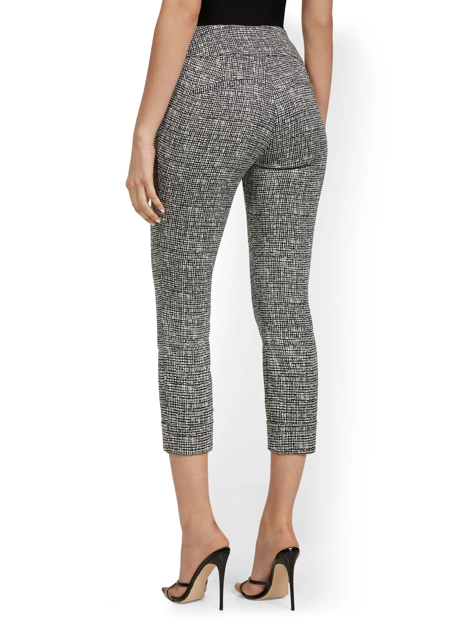Tall Whitney High-Waisted Pull-On Slim-Leg Capri Pant - Crosshatch
