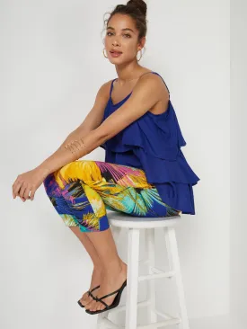 Tall Whitney High-Waisted Pull-On Slim-Leg Capri Pant - Firework Print