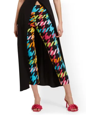 Tall Whitney High-Waisted Pull-On Slim-Leg Capri Pant - Houndstooth