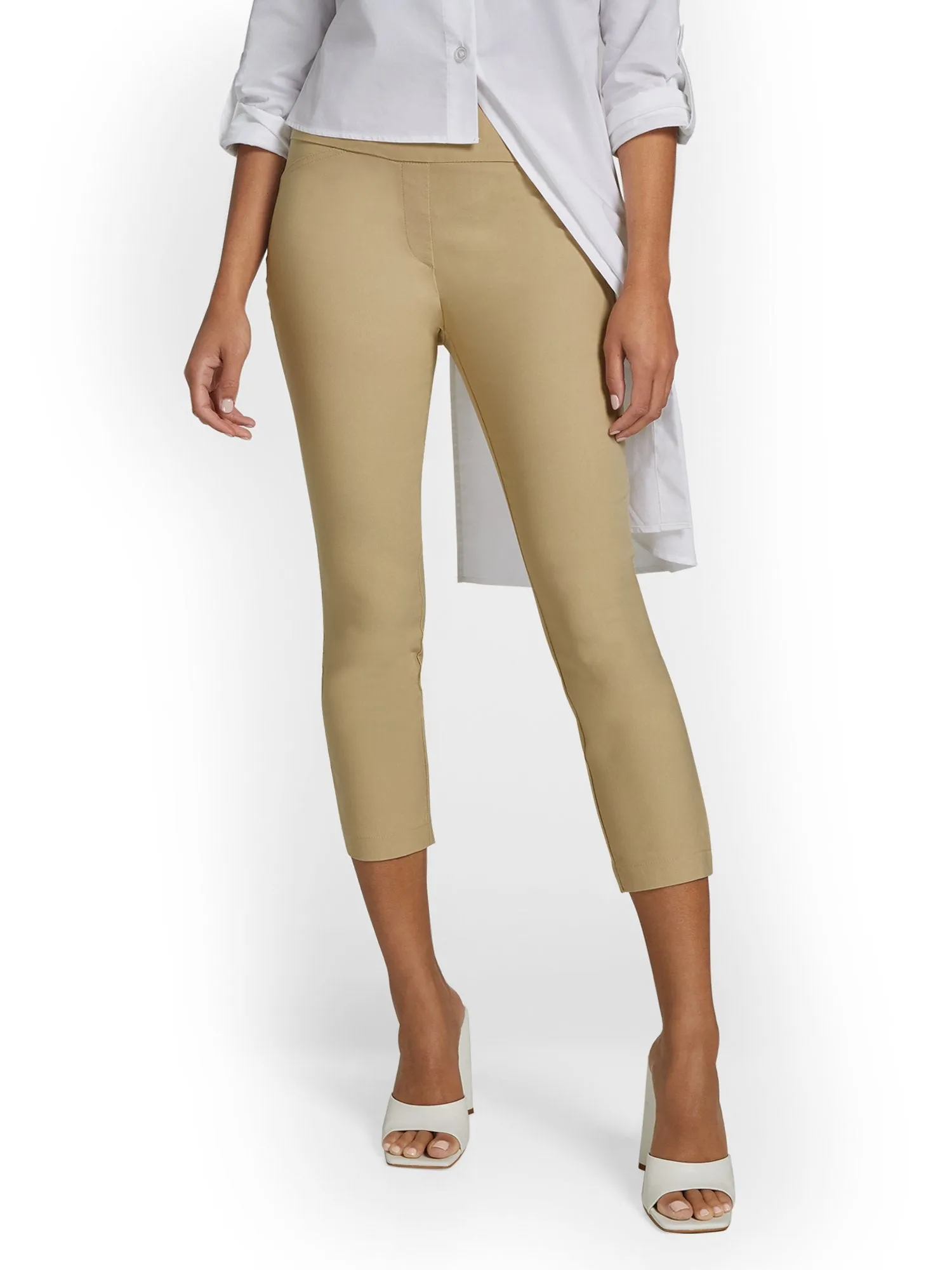 Tall Whitney High-Waisted Pull-On Slim-Leg Capri Pant