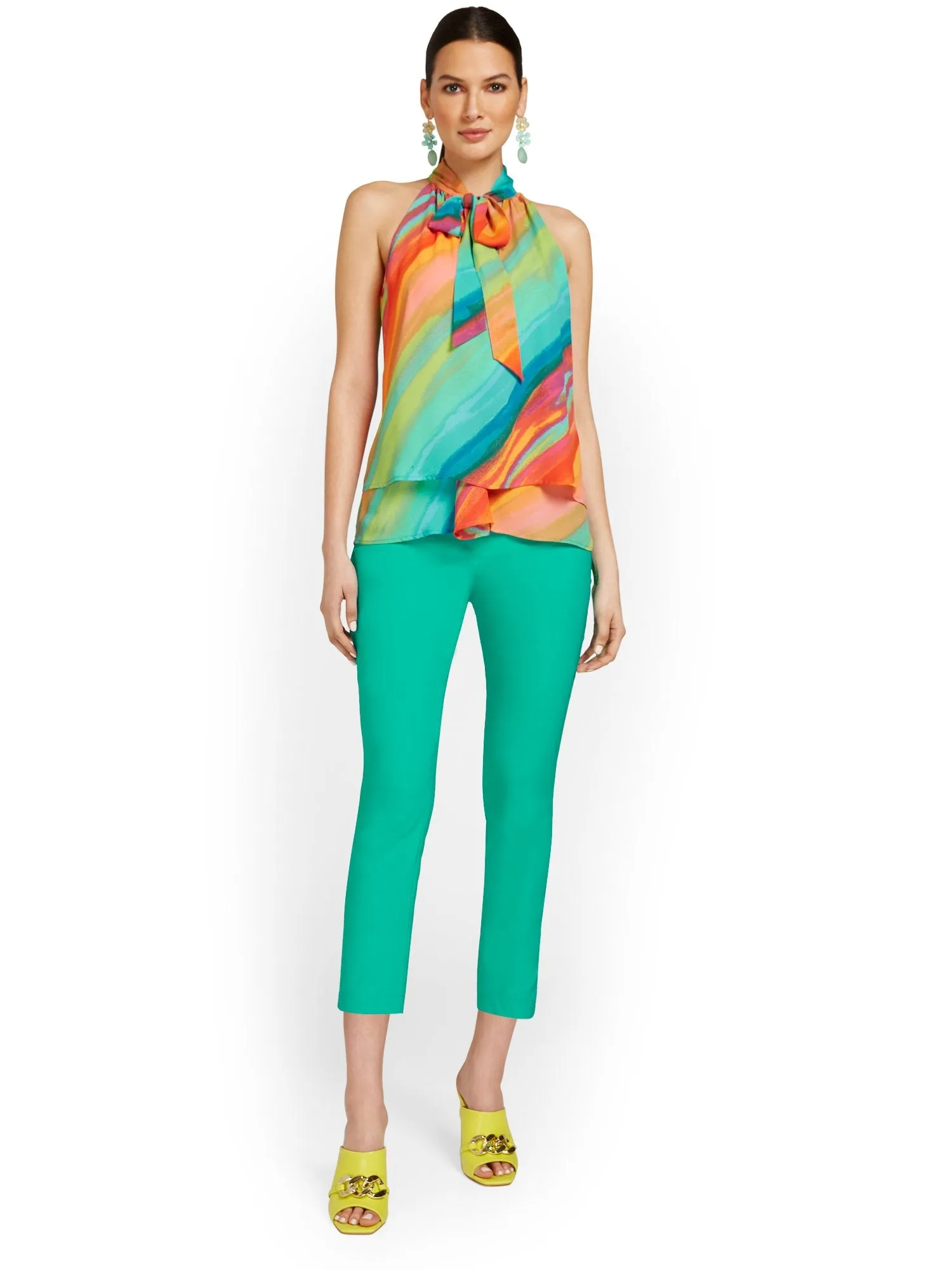 Tall Whitney High-Waisted Pull-On Slim-Leg Capri Pant