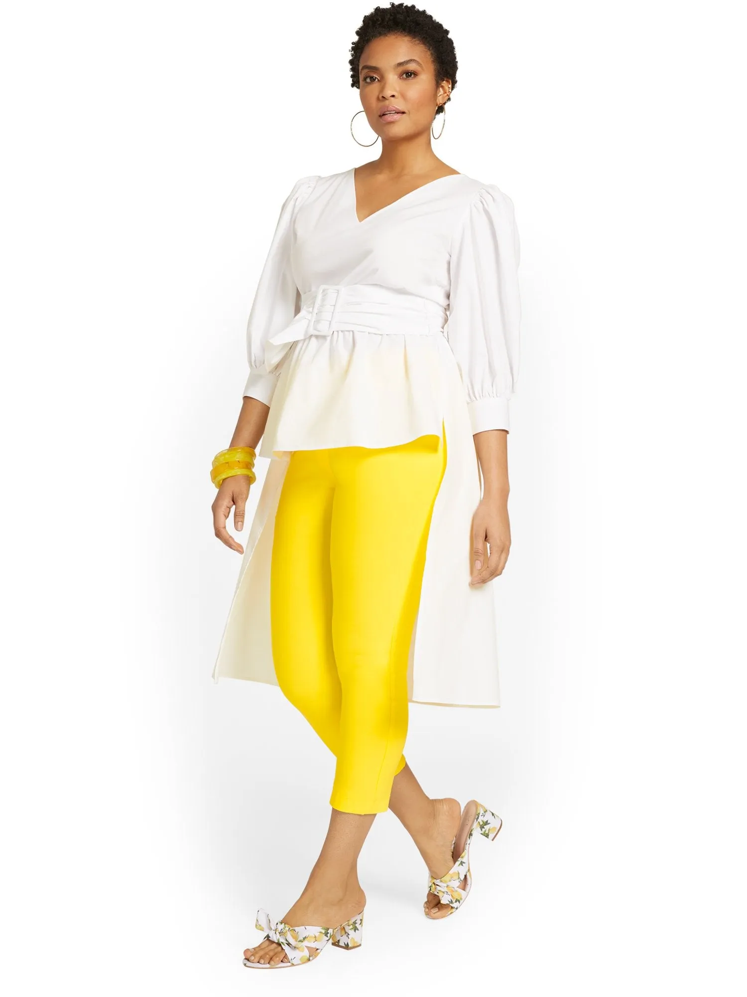 Tall Whitney High-Waisted Pull-On Slim-Leg Capri Pant