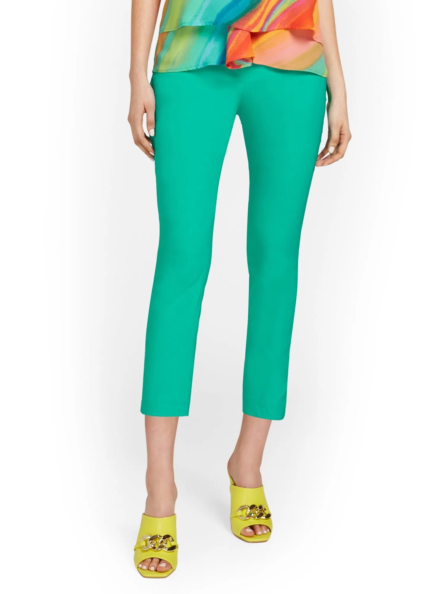 Tall Whitney High-Waisted Pull-On Slim-Leg Capri Pant
