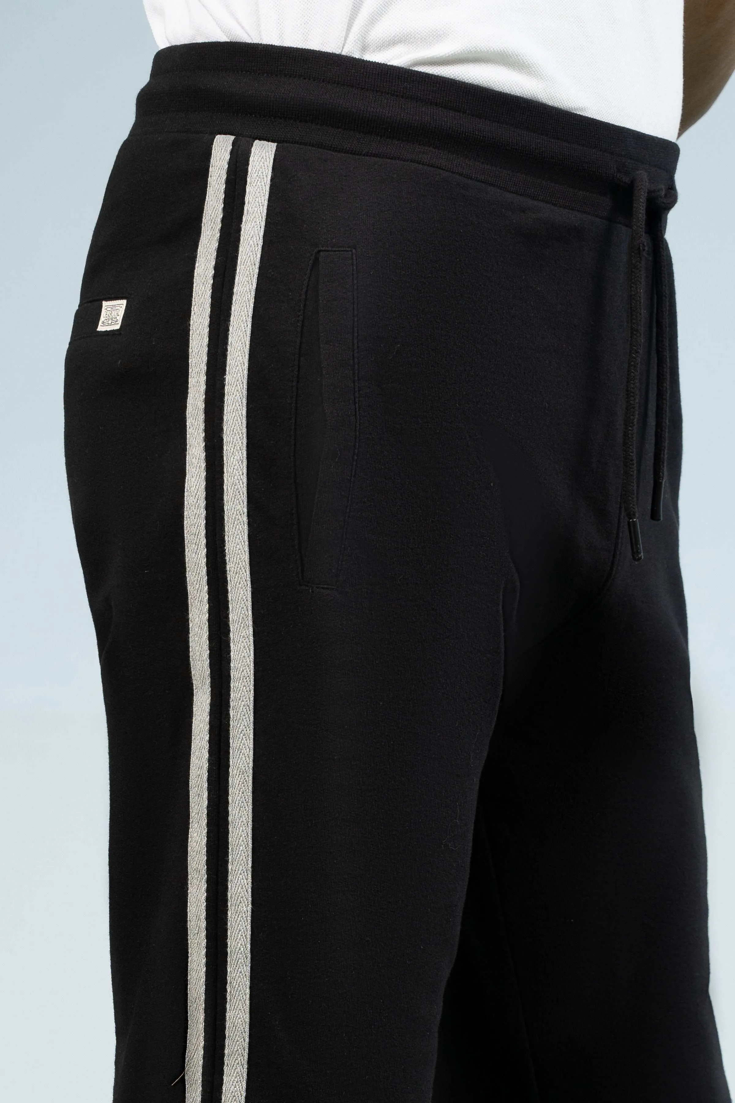 TERRY CONTRAST TAPE TROUSER BLACK