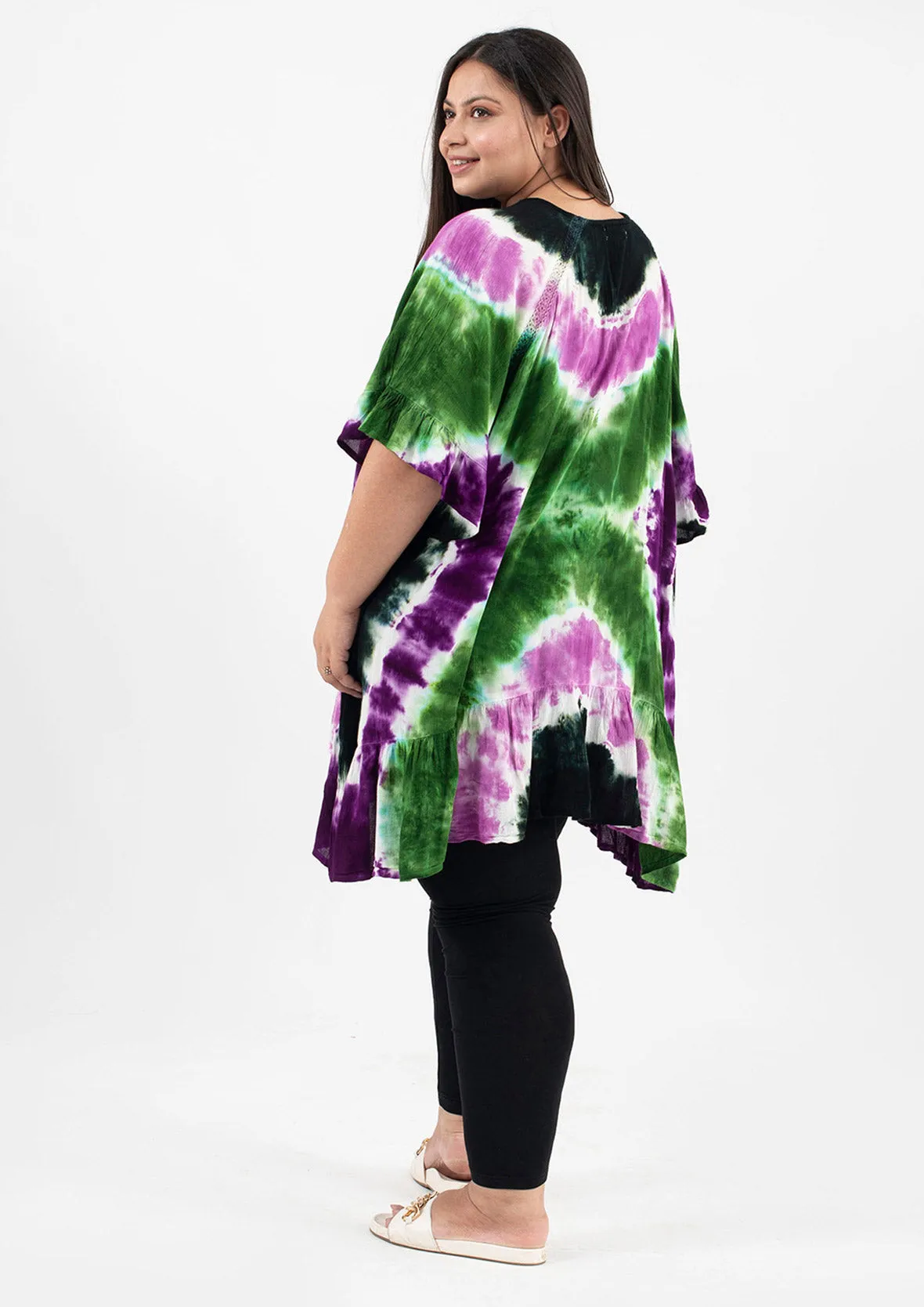 Tie Dye Ruffle Kaftan