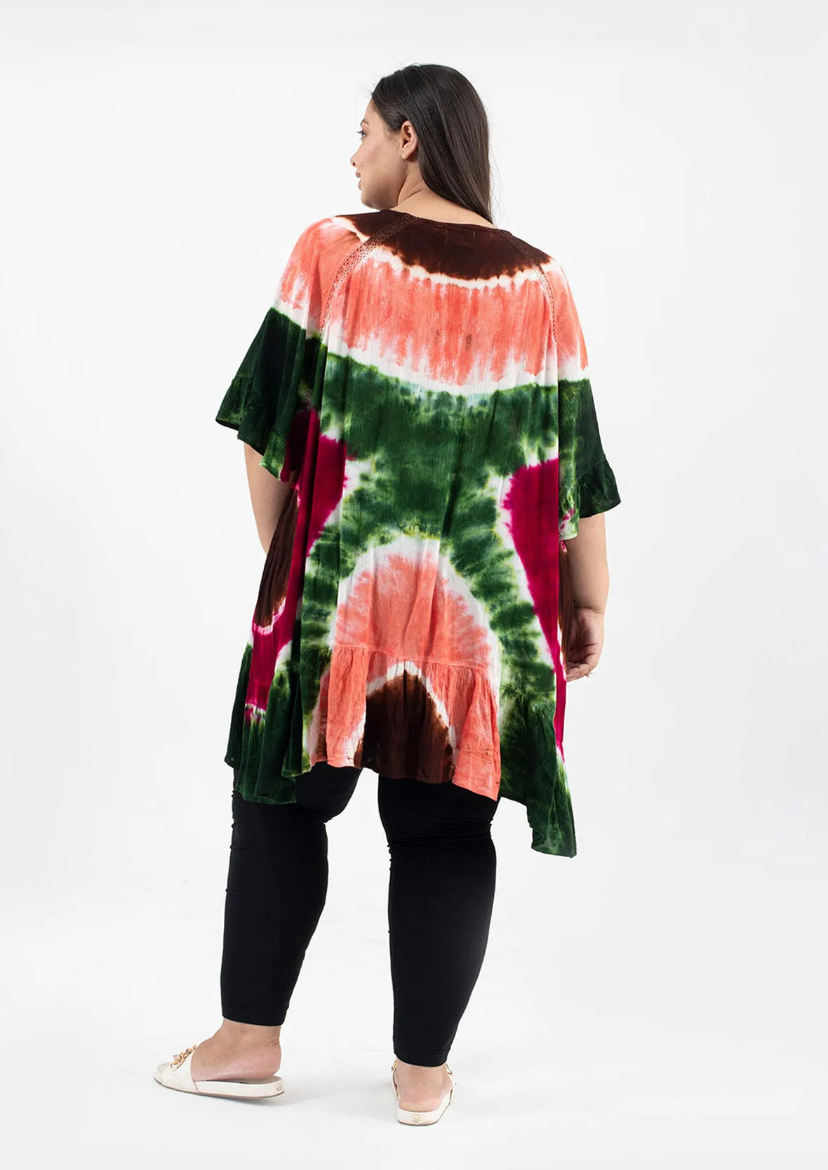 Tie Dye Ruffle Kaftan