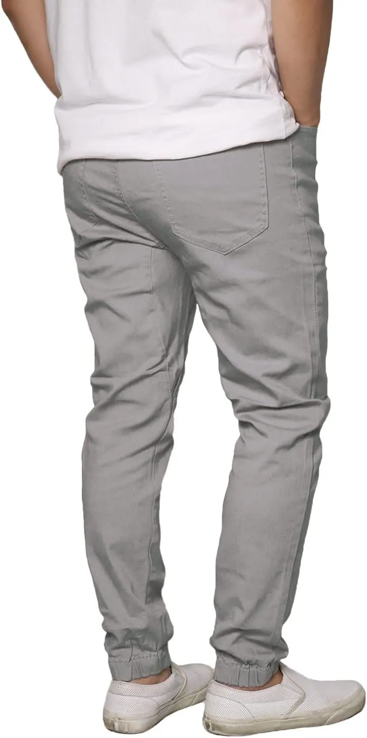 URBANJ Men's Stretch Twill Drop Crotch Jogger Pants S-5XL