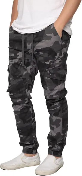 URBANJ Men's Stretch Twill Drop Crotch Jogger Pants S-5XL