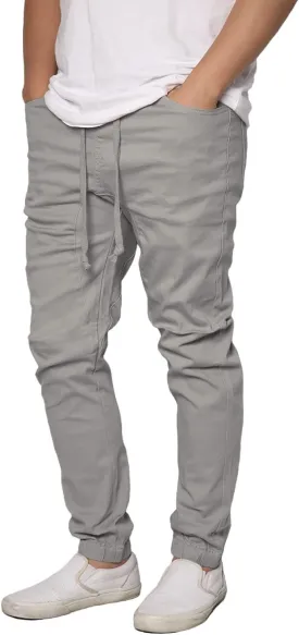 URBANJ Men's Stretch Twill Drop Crotch Jogger Pants S-5XL