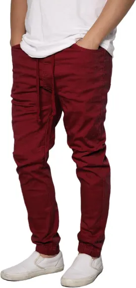 URBANJ Men's Stretch Twill Drop Crotch Jogger Pants S-5XL