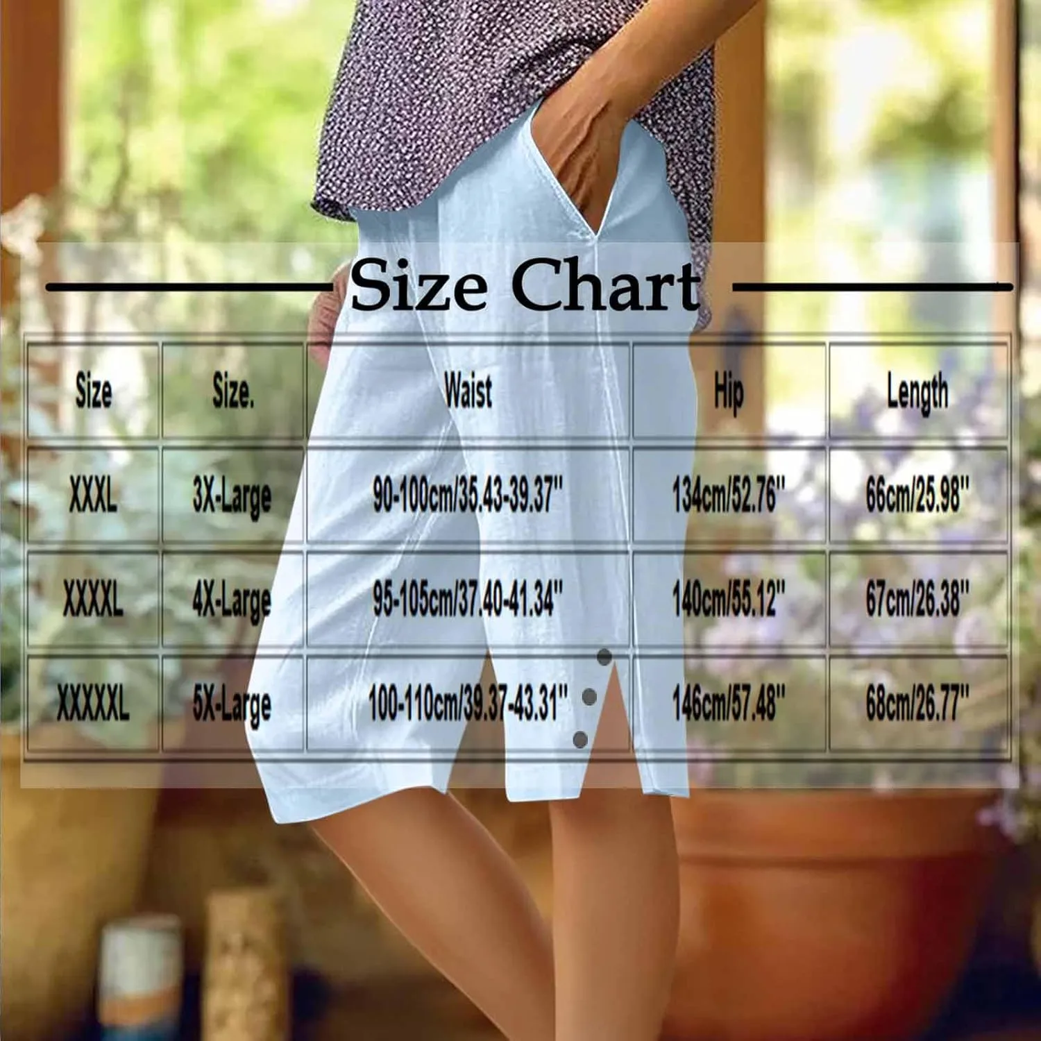 Womens Bermuda Shorts Summer Cotton Linen Knee Length Pants Dressy Casual Elastic Waist Beach Outfits with Pockets