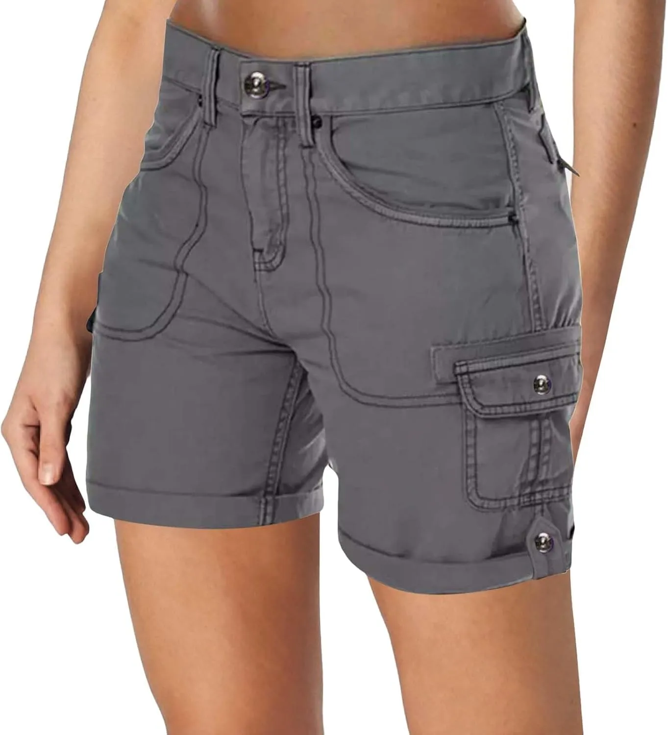 Womens Cargo Hiking Shorts Summer Casual High Waist Lightweight Cargo Shorts Althletic Workout Short with Pockets