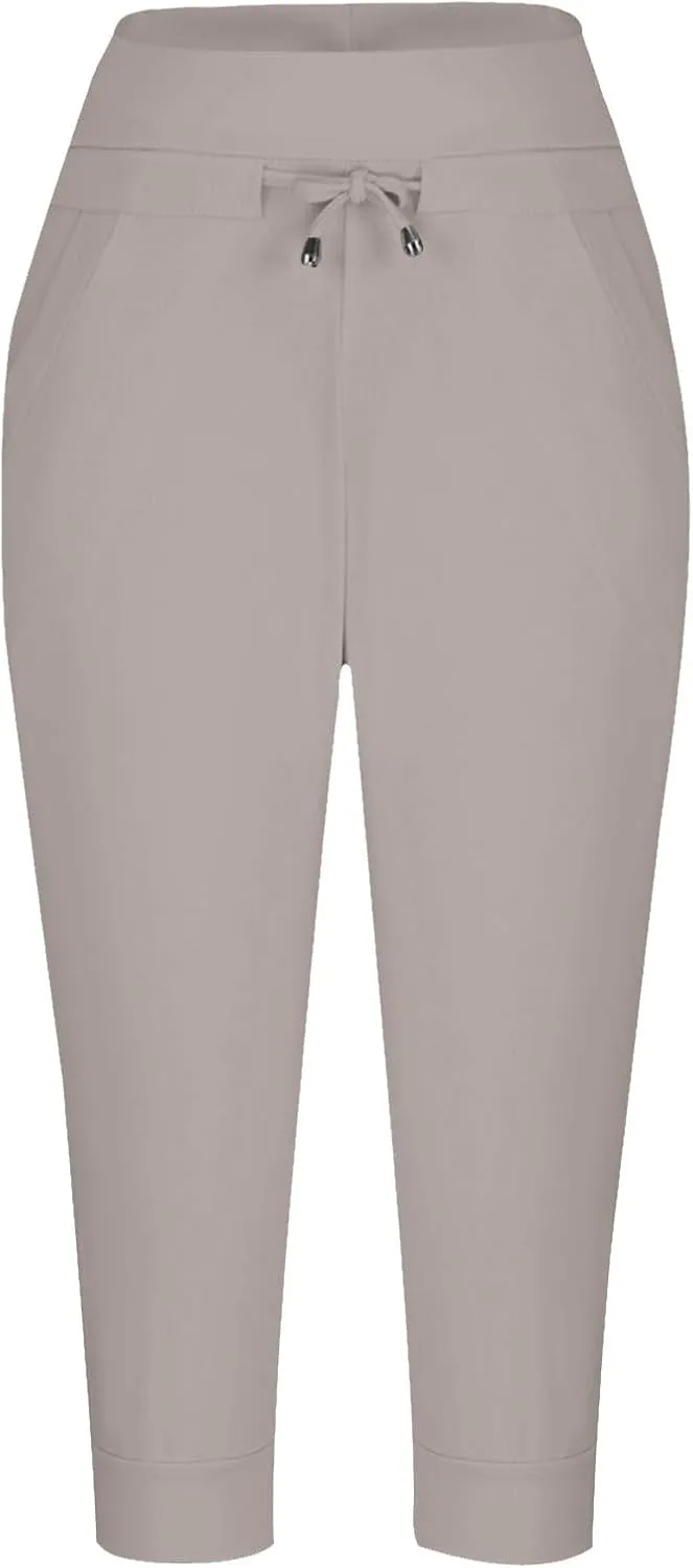 Women's Cropped Sweatpants Lightweight Summer Casual Capri Pants Drawstring Joggers Below Knee Length Shorts