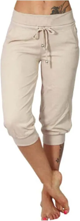 Women's Cropped Sweatpants Lightweight Summer Casual Capri Pants Drawstring Joggers Below Knee Length Shorts Women's Cropped Sweatpants Lightweight Summer Casual Capri Pants Drawstring Joggers Below Knee Length Shorts